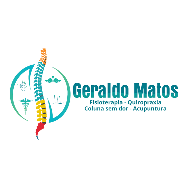 Logotipo Geraldo Matos Fisioterapia, Quiropraxia, Coluna sem dor e Acupuntura